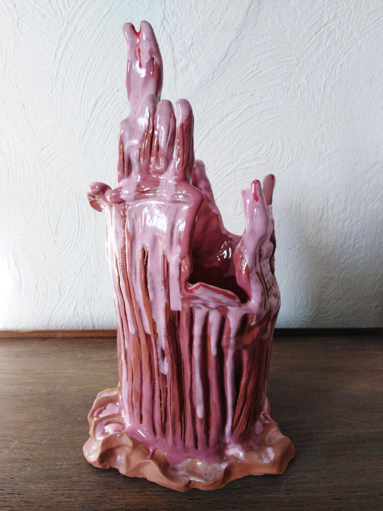 céramique d'art-ceramic art-red clay-Maureen Lasne-Contemporary art-Organic piece