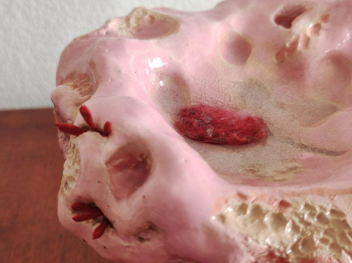 céramique d'art-ceramic art-red clay-Maureen Lasne-Contemporary art-Organic piece