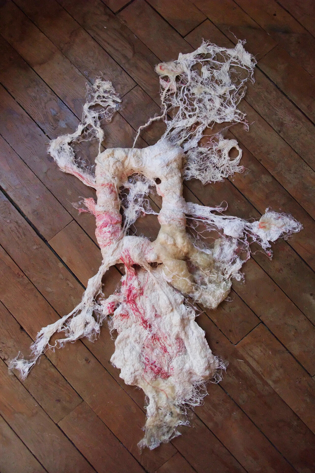 art textile-fiber art-threads-fil-Maureen Lasne-Contemporary art-Organic piece