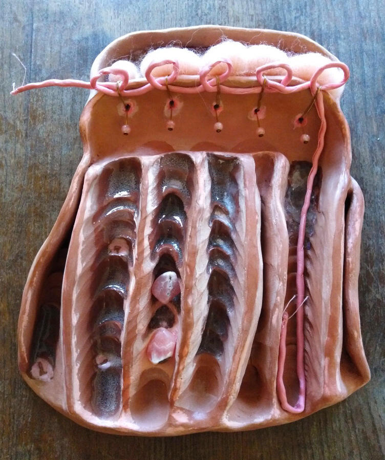 céramique d'art-ceramic art-red clay-Maureen Lasne-Contemporary art-Organic piece