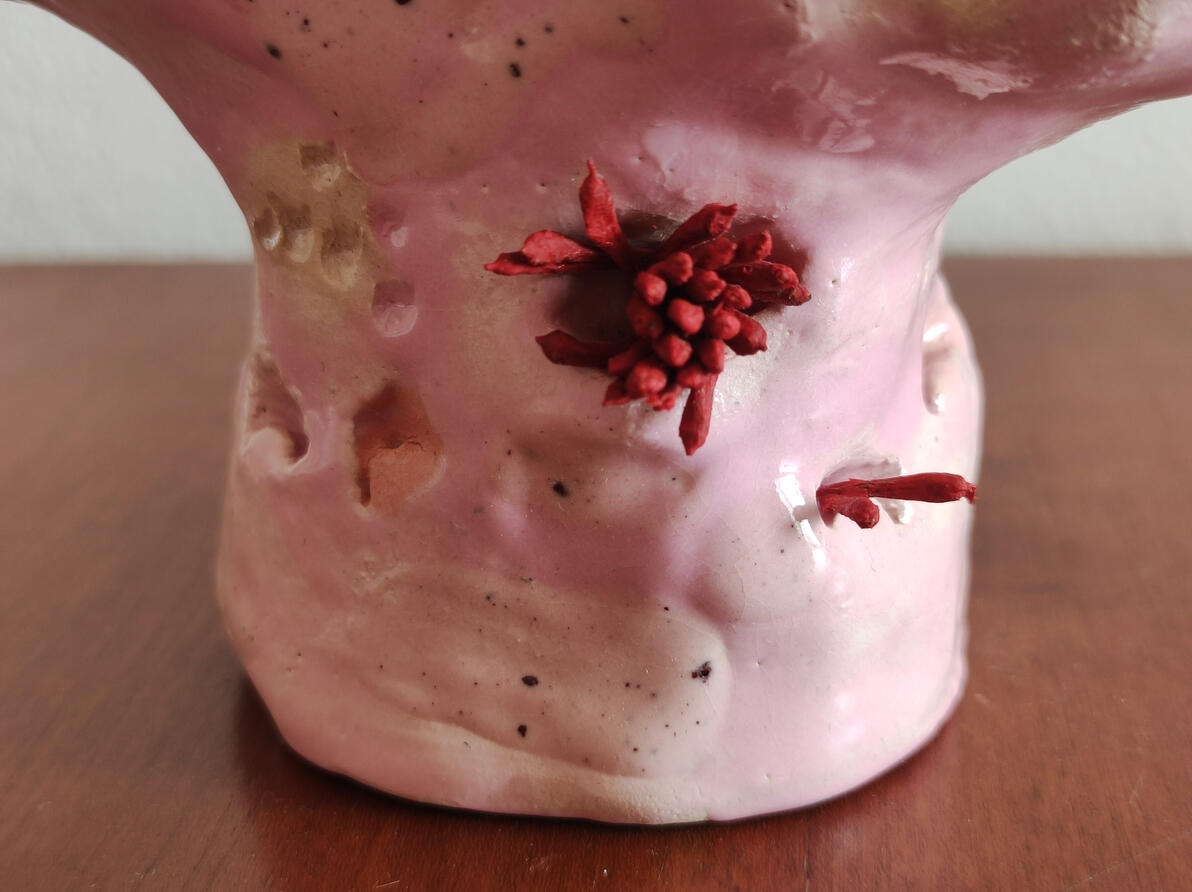 céramique d'art-ceramic art-red clay-Maureen Lasne-Contemporary art-Organic piece